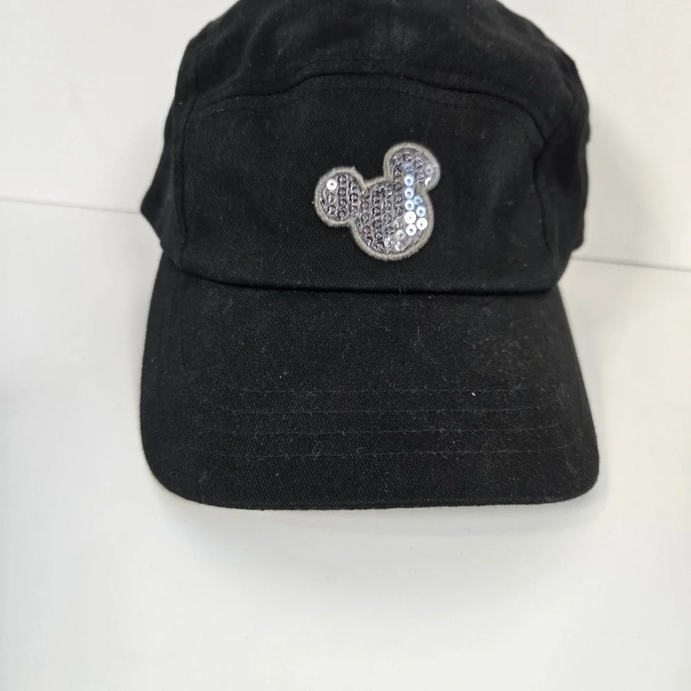 Disney Parks Sequin Mickey Mouse Hat Baseball Cap Adult OSFM Black